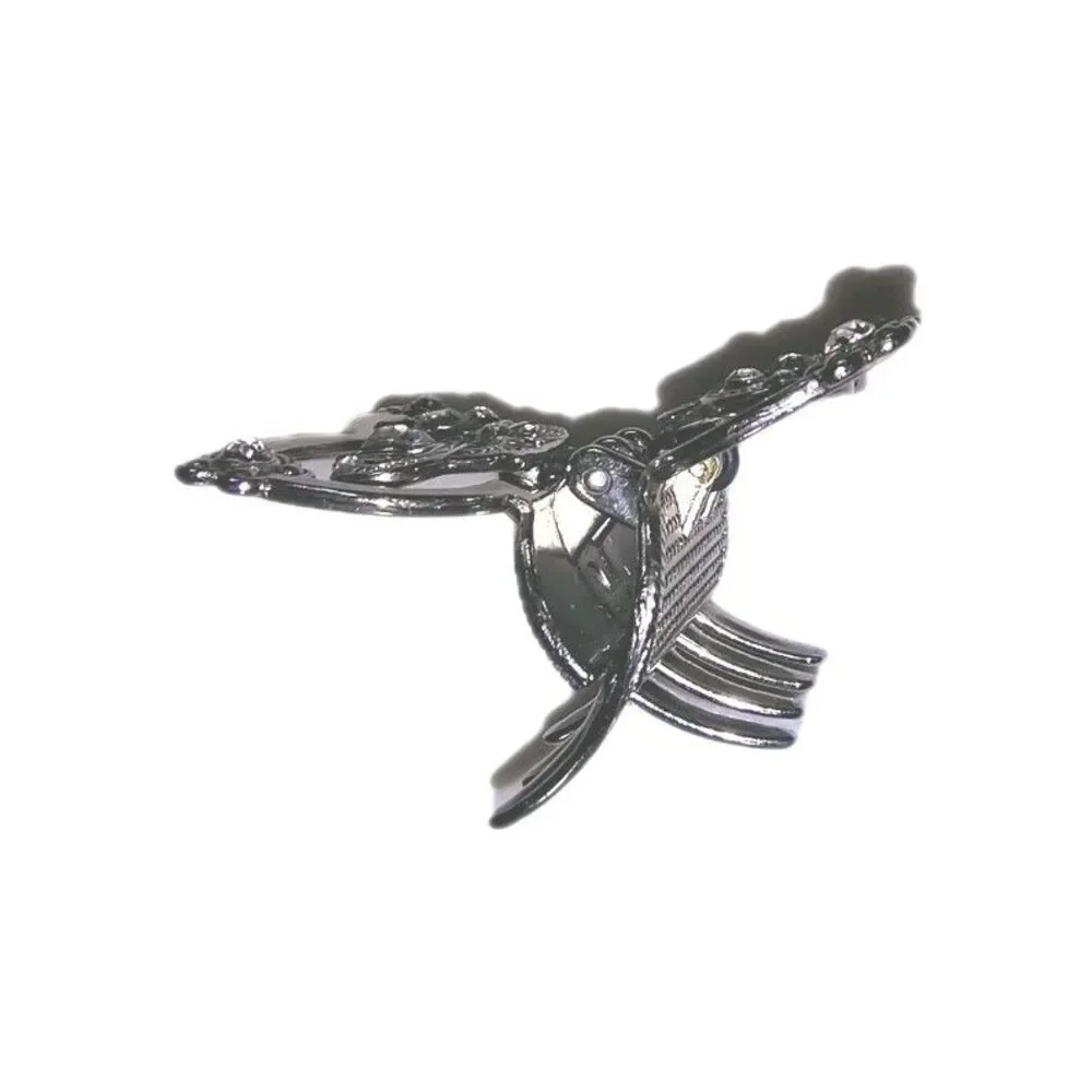 Vintage Silver Butterfly Claw Clip Set Rhinestone Crystal Metal Hair Jaw Clamps